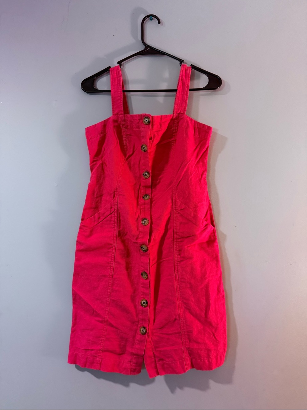 Loft Women's Pink Button-Front Sundress